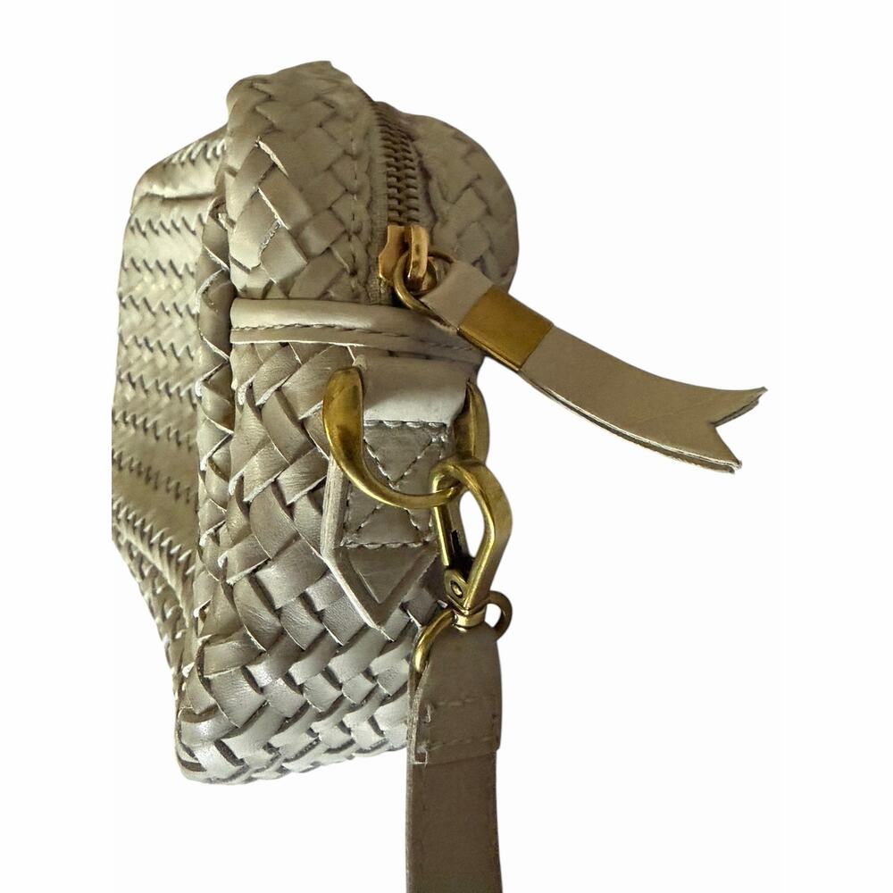 Madewell Transport Camera Bag Woven Leather Ashen Sage Crossbody Coastal Neutral - Picture 5 of 7